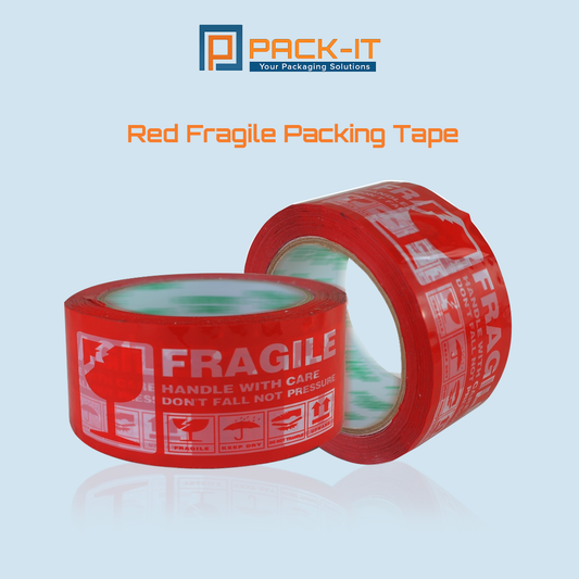 Red Fragile Packing Tape - Durable & Reliable